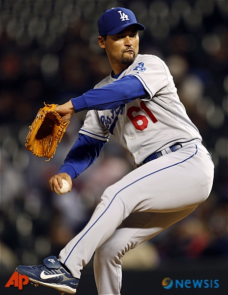 [덴버=AP/뉴시스]LA 다저스 시절의 박찬호. 2008.05.03.