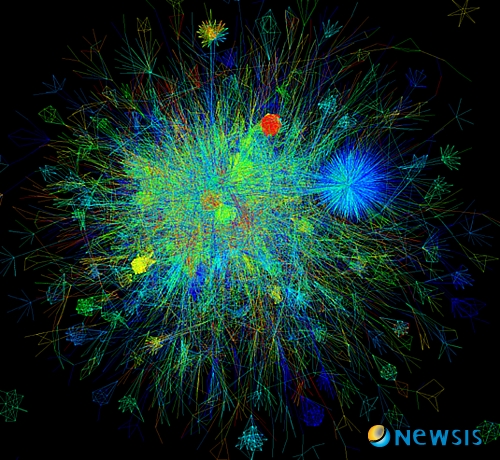 【대전=뉴시스】박병립 기자 = 애기장대의 유전자네트워크 일부. 중국 유인우주선 선저우(神舟)15호에 탑재된 애기장대 식물이 성장하기 시작했다고 중국 과학기술일보가 5일 보도했다. 2022.12.5 photo@newsis.com