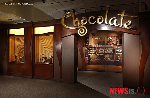 【서울=뉴시스】유상우 기자 = 예술의전당 V갤러리가 전시장을 달콤한 초콜릿으로 채웠다.&nbsp; 초콜릿의 역사와 생산·유통 과정을 보여주는 '동화 나라 초콜릿이야기'를 12일부터 선보인다. 미국의 유명 자연사박물관인 시카고 필드 뮤지엄이 미국 전역을 순회 중인 전시로 아시아에서는 처음이다. 