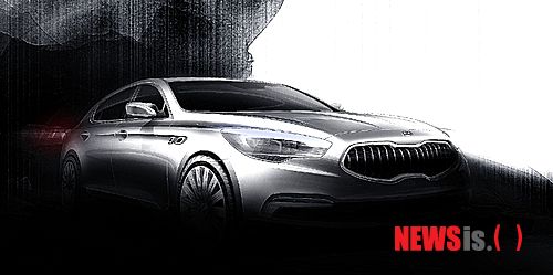 【서울=뉴시스】기아자동차는 상반기 출시 예정인 대형 세단 신차 'KH(프로젝트명)'의 렌더링 이미지를 13일 공개했다.(사진=기아자동차 제공)&nbsp; photo@newsis.com