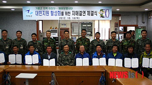 육군제66보병사단 경기 가평군 마을과 자매결연.