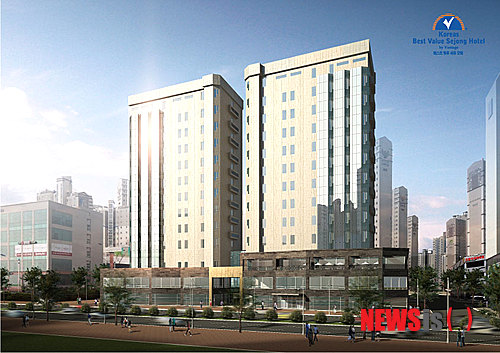【청원=뉴시스】박재원 기자 =호텔 시행사 ㈜벽강은 22일 충북 청원군 오송읍 연제리에서 '베스트밸류 세종호텔(BestValue SejongHotel)' 기공식을 갖는다. 베스트밸류 세종호텔 조감도. photo@newsis.com