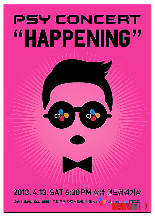 【서울=뉴시스】박영주 기자 = 월드스타 싸이(35)의 신곡 ‘젠틀맨’이 공개되는 콘서트 ‘해프닝’(HAPPENING)이 엠넷을 통해 생중계된다.&nbsp; 엠넷 안소연 CP는 “13일 오후 6시30분 상암동 월드컵 경기장에서 열리는 싸이의 콘서트를 생중계하기로 했다. 헬기를 동원한 대규모 촬영을 계획 중”이라고 밝혔다.&nbsp; “본 공연 훨씬 전부터 공연을 관람할 5만여명의 관객들은 물론 수많은 음악 팬들이 현장에 집결할 것으로 예상하고 있다. 아마 2002년 월드컵 이후 최대 규모가 아닐까 싶다”고 내다봤다.&nbsp; 이번 콘서트에는 제작비 30억원이 투입됐다. 미국과 일본에서 온 전문 스태프 등이 다양한 특수효과를 활용해 화려한 무대를 꾸밀 예정이다.&nbsp;&nbsp; 온라인에서는 유튜브 채널과 네이버를 통해 볼 수 있다.&nbsp; gogogirl@newsis.com