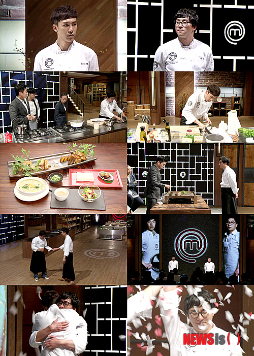 【서울=뉴시스】김정환 기자 = 일본 요리만화 ‘미스터 초밥왕’을 보며 셰프의 꿈을 키운 최강록(35·회사원)씨가 두 번째 ‘마스터 셰프’가 됐다.&nbsp; 2일 밤 올리브채널 ‘마스터셰프 코리아 시즌2’ 결선에서 최씨는 절대 미각과 노력으로 요리 초보에서 톱2로 일취월장해온 김태형(26·밴드 ‘에덴’ 리더)씨와 맞붙었다.&nbsp; 이날 주제는 ‘마스터 셰프의 꿈을 담은 코스요리’로 하나의 스토리 안에서 맛의 조화를 이룬 전·본·후식을 2시간 동안 만드는 것이다. 함께 마스터 셰프에 도전했다가 고배를 마신 본선 진출자 12명과 가족들이 숨을 죽이며 지켜봤다.&nbsp; 최씨는 “(김태형을 비롯한) 13명의 도전자도 납득할만한 요리를 만들어야 한다”는 각오로 전식은 ‘송화단을 곁들인 전복죽과 나박김치 드레싱으로 맛을 낸 샐러드’, 본식은 ‘꽈리 고추를 곁들인 장어 소금구이와 고구마 우엉이 들어간 장어 간장조림’, 후식은 ‘참깨로 맛을 낸 두부모양 푸딩과 복분자 와인에 조린 청포도’를 준비했다.&nbsp; 김씨는 “내가 할 수 있는 것을 최대한 끌어내보자”는 일념으로 전식은 ‘단호박과 사과로 맛을 낸 수프와 가리비 관자 구이’, 본식은 ‘쿠스쿠스를 곁들인 양갈비 스테이크’, 후식은 ‘라임과 생강으로 맛을 낸 셔벗과 젤리’를 만들었다.&nbsp; 두 시간이 지나고 푸드 마케터 노희영(50·CJ그룹 브랜드 전략고문), 스타 셰프 강레오(37·화수목 바이 강레오 대표), 김소희(오스트리아 킴 코흐스트 대표)씨 등 심사위원들 앞에 두 사람의 요리가 놓였다.&nbsp; 김씨의 ‘양의 삶’을 테마로 한 3코스가 먼저 평가를 받았다. 전식과 후식 모두 찬사를 들었다. 그런데 후식이 발목을 잡았다. “디저트는 여운이 남아야 한다. 그런데 이것은 여기서 딱 끝난 기분이다. 지금까지 색깔, 이야기, 메뉴, 구성, 맛도 풍부했는데 디저트를 먹고 나니 다 잊어버리게 됐다. 본인이 그렇게 훌륭하게 만든 요리가 기억에 남지 않고 딱 정지하다니 아쉽다”(노희영), “메인 디저트를 먹기 전 프레 디저트로 먹기에는 굉장히 좋다”(강레오) 등 부정적인 반응이 나왔다.&nbsp; 이어 ‘여름을 준비하는 마음’을 테마로 삼은 최씨의 보양식 3코스가 평가대에 올랐다. 김씨와 달리 전식은 참담한 실패였다. “무겁다. 성게 알을 넣다보니 약간 씁쓸해졌다”(노희영), “성게알만 빼면 진짜 맛있는 죽인데 성게알을 넣어서 섞으니 전복 맛이 확 죽었다”(김소희) 등 혹평이 나왔다. 그러나 절망하기에는 아직 일렀다. 본식은 “정성이 눈에 보이고 밸런스도 너무 잘 맞춰 내가 먹은 장어요리 중 몇 번째로 맛있다”(노희영), “본인의 능력을 100% 발휘했다. 좋은 요리다”(강레오)는 칭찬을 받았고, 후식은 “나는 참깨의 진하고 고소하고 기름진 맛에 복분자 단맛을 얹으면 맛있을 거란 생각을 한 번도 해본 적 없다. 허를 찌르는 맛이다”(강레오), “복분자 소스 단 것과 같이 먹으니 깨의 씁쓸한 맛이 없어졌다. 두 가지가 조화를 참 잘 이룬다 내가 제일 많이 먹었다. 맛있었다”(김소희), “행복하다 맛있었다”(노희영) 등 격찬이 쏟아졌다.&nbsp; 이후 마스터 셰프 발표에서 김씨는 “메뉴 구성, 스토리텔링, 색깔 배합 등이 아주 훌륭한 코스다. (부족한) 테크닉을 상상력이나 창의력으로 보완할 수 있는 훌륭한 셰프”라는 호평을 들었다.&nbsp; 하지만 그 동안 심사위원들로부터 받아온 “조리하면서 들인 공이 완성된 음식에서는 잘 드러나지 않는다”는 지적 대신 “본인이 제일 잘하는 일식에 창의성을 더해 노력했다. 알을 깨고 나온 요리”라는 평가를 따낸 최씨를 넘어설 수 없었다.&nbsp; 최씨는 “정말 특별한 경험이었다. 그동안 요리는 내 삶의 51%였다. 1%가 아무것도 아닐 수도 있는데 일단 인생에서 1% 더 비중을 둔다는 것은 내게 중요한 의미다. 이제는 요리가 내 인생의 52%가 됐다”고 감격스러워 했다.&nbsp; 상금 3억원, 삼성전자의 프리미엄 냉장고, 자신의 이름을 건 레시피 프로그램을 독차지하게 됐다.&nbsp; 이날 방송은 20대 여성 시청층에서 평균 시청률 1.5%.(닐슨미디어리서치, 케이블 가입가구 기준, 올리브스토리온 합산), 최고 시청률 3%로 동시간대 케이블시청률 1위에 올랐다. 점유율도 22.4%를 기록했다. ‘마스터셰프 코리아’는 내년에 시즌3로 돌아온다.&nbsp; ace@newsis.com