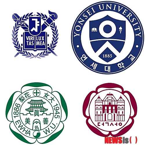 【서울=뉴시스】서울대, 연세대, 이화여대, 덕성여대 심볼.(사진 = 각 대학 제공)&nbsp;&nbsp; photo@newsis.com