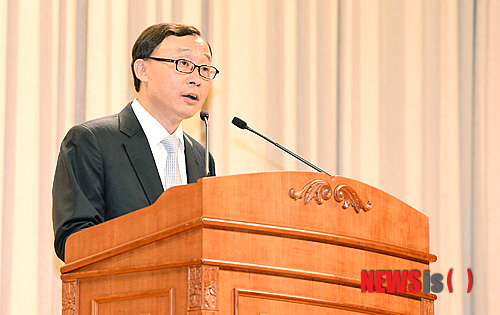 【서울=뉴시스】조종원 기자 = 채동욱 총장이 30일 오전 서울 서초동 대검찰청 별관에서 열린 퇴임식에서 퇴임사를 하고 있다. 2013.09.30. photo@newsis.com