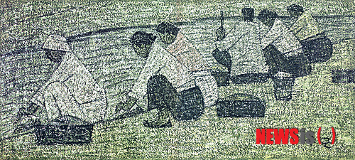 【서울=뉴시스】'빨래터' (50.5×111.5㎝, 캔버스에 유채, 1959)