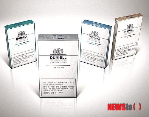 【사천=뉴시스】문병기 기자 = 브리티쉬 아메리칸 토바코 코리아(BAT 코리아)는 4일 초슬림 담배시장에 신선한 감각을 불어 넣을 던힐 파인컷 1mg, 던힐 파인컷 라이트, 던힐 파인컷 프로스트, 던힐 파인컷 0.1mg 등 총 4종으로 다배를 새롭게 출시했다. 2014.02.04. (사진= BAT코리아 제공) photo@newsis.com