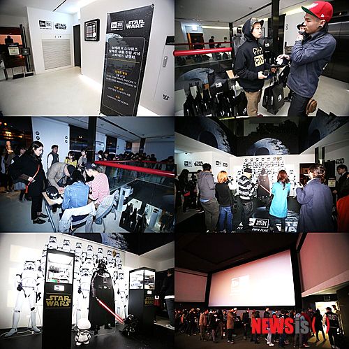 【서울=뉴시스】민기홍 기자 = 지난 22일 서울 강남 청담 CGV 씨네시티에서 펼쳐진 뉴에라 & 스타워즈 상품 런칭 기념 스타워즈 VIP 영화 상영회. 2014.03.28. (사진=뉴에라 제공) 