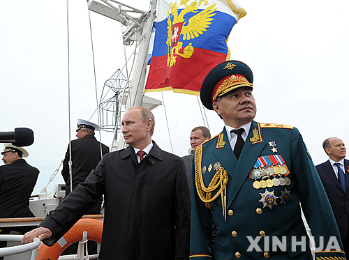 [세바스토폴=신화/뉴시스] 지난 2014년 5월 9일 푸틴 러시아 대통령이 크름반도 세바스토폴에서 열린 전승절 기념식 참석을 위해 도착한 모습,