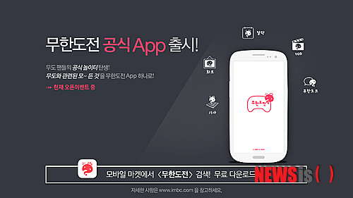 【서울=뉴시스】손정빈 기자 = MBC가 간판 예능프로그램 '무한도전'의 애플리케이션을 내놓았다. 안드로이드의 구글플레이와 아이폰 앱스토어에서 무료로 내려받을 수 있다.&nbsp; 모바일 달력, 다시보기(유료), 모바일 고해상도 화보집(유료), 시청자 이야기방 무한토크, 관련기사, 화제의 1분, 예고영상, 현장포토 등 다양한 기능을 담고 있다.&nbsp; MBC 기획사업부 김영규 차장은 "무한도전 팬이 이 애플리케이션을 더 즐겁게 사용할 수 있도록 새로운 서비스를 꾸준히 내놓을 계획"이라고 밝혔다.&nbsp; 애플리케이션 마켓에서 '무한도전'을 검색하면 이용할 수 있다. 이미 출시된 '무한도전 달력' 앱을 업그레이드하면 같은 서비스를 즐길 수 있다.&nbsp; jb@newsis.com