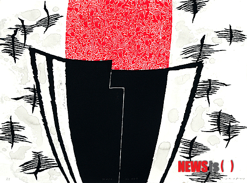 【서울=뉴시스】김상구 'No.987'(56.0×76.0㎝, 목판화, 2010)