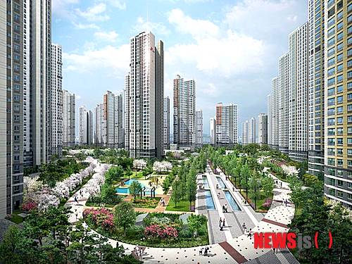 【서울=뉴시스】민기홍 기자 = 인천sk스카이뷰단지조감도. 2014.07.17. (사진=SK건설 제공)