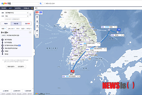 【서울=뉴시스】김민기 기자 = 다음커뮤니케이션이 기존 지도 서비스에서는 볼 수 없던 시외구간 대중교통 길찾기가 가능한 서비스를 선보인다.&nbsp; photo@newsis.com