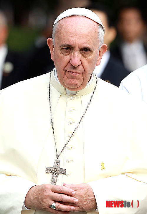 【서울=뉴시스】사진공동취재단 = 프란치스코 교황이 16일 오전 서울 서소문순교성지를 방문, 신도들을 바라보고 있다. 2014.08.16.&nbsp; photo@newsis.com 