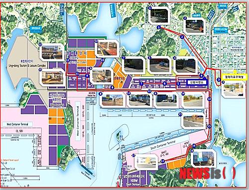 【부산=뉴시스】허상천 기자 = 부산시는 대중교통이 운행되지 않아서 불편을 겪고있는 부산신항과 웅동지역 입주업체 근로자들의 출·퇴근 편의와 교통 불편을 덜어주기 위해 2일부터 신항일원을 순환하는 셔틀버스를 무료 운행에 돌입했다. 2015.01.02. (그래픽= 부산시 제공) photo@newsis.com