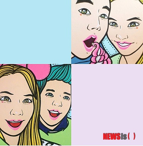 【서울=뉴시스】노보텔 앰배서더 강남은 ‘디 아트 오브 러브’ 패키지를 13~14일 선보인다. 사진은 ‘커플 팝아트 초상화. (사진=노보텔 앰배서더 강남 제공)