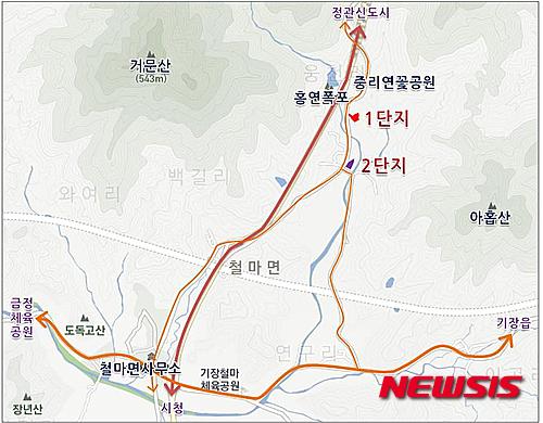 【부산=뉴시스】허상천 기자 = 부산시는 올해 동부산권 시민들을 위해 기장군 철마면에 공영텃밭(도시농업농장)을 조성, 17일부터 임대분양 접수에 돌입했다. 2015.03.17. (위치도 = 부산시 제공)&nbsp; photo@newsis.com