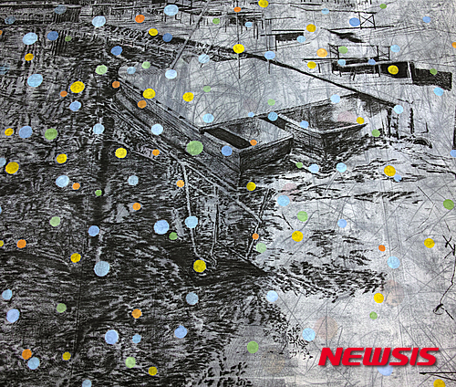 빈우혁 'Neuer See 33'(197×223㎝, 캔버스에 목탄과 과슈, 2014)