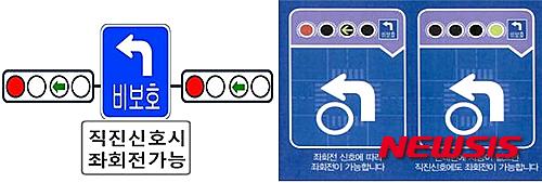 【대구=뉴시스】대구지방경찰청은 오는 29일부터 2주간 2곳에 대해 '비보호 겸용 좌회전 신호운영시스템'을 시범 운영한다고 28일 밝혔다. 비보호 겸용 좌회전이란 별도의 좌회전 신호가 있는 교차로에서 직진 신호 때에도 좌회전을 허용하는 제도다. (사진=대구지방경찰청 제공) 2015.05.28. 