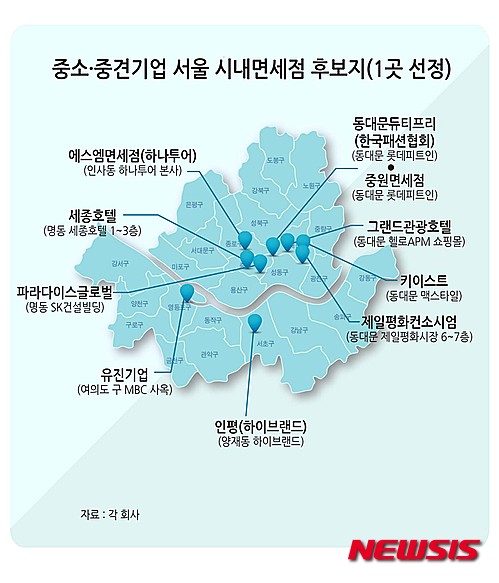 【서울=뉴시스】김민호 기자 = 중소·중견 기업 서울 시내 면세점 후보지(1곳 선정) minho@newsis.com
