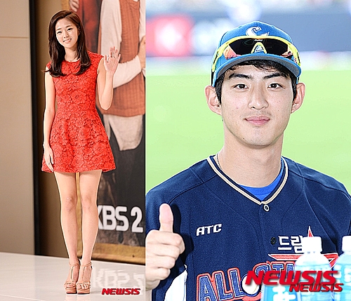 배우 채수빈(왼쪽)·야구선수 구자욱