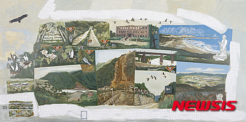 【수원=뉴시스】김경호 기자= 경기도미술관 특별기획전 출품작 손장섭의 '한반도 DMZ'.