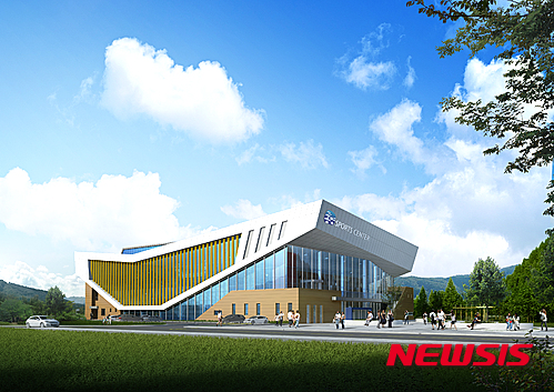 【통영=뉴시스】신정철 기자 = 경남 통영시 평림동 평림생활체육공원에 관람석 1974석 규모의 통영생활체육관이 건립된다. 국·도비 등 160억원을 들여 내년도에 준공되는 이 체육관(사진, 조감도)은 부지면적 1만3995㎡, 연면적 5726.11㎡ 규모이다.2015.10.12.(사진=통영시 제공) photo@newsis.com