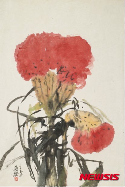 【서울=뉴시스】박순철 '고개를 숙였다' (한지에 수묵담채)