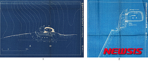 【서울=뉴시스】충남 부여 쌍북리 요지 보존시설 계획도와 단면도