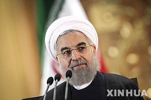 【테헤란=신화/뉴시스】하산 로하니 이란 대통령은 '핵기술의 날'을 하루 앞둔 7일(현지시간) 