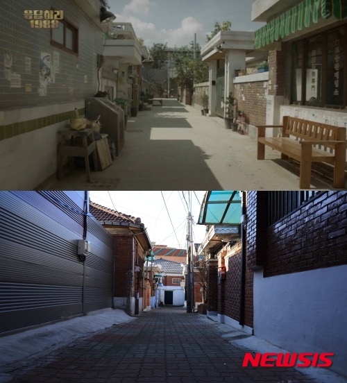 【서울=뉴시스】드라마 '응답하라 1988' 세트장과 현재 서울 도봉구 쌍문동 골목 모습. 2016.02.12. (사진 = 도봉구 제공) photo@newsis.com