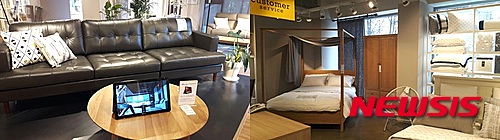 【서울=뉴시스】최선윤 기자 = 22일 오후 방문한 서울 강남구 신사동 까사미아 압구정점. 까사미아의 인기 시리즈 제품들로 구성한 거실과 침실 인테리어다. csy625@newsis.com