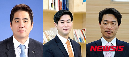 【서울=뉴시스】 왼쪽부터 29일 웅진에버스카이, 웅진투투럽 공동 대표에 내정된 윤형덕 전무. 웅진씽크빅 대표이사에 윤새봄 전무, 웅진플레이도시 대표이사에 이정훈상무의 모습. (사진= 웅진그룹 제공)