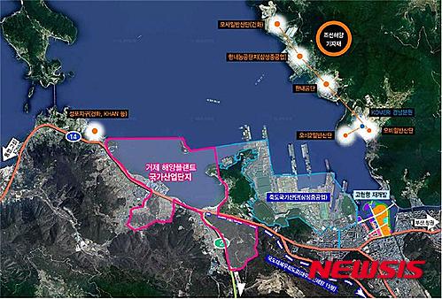 【거제=뉴시스】최운용 기자 = 경남도와 거제시는 지난 30일 국토교통부에 거제 해양플랜트 국가산단 조성에 따른 계획 승인을 신청했다고 31일 밝혔다. 사진은 거제 해양플랜트 국가산업단지 위치도. 2016.03.31. (사진=거제시청 제공)  photo@newsis.com