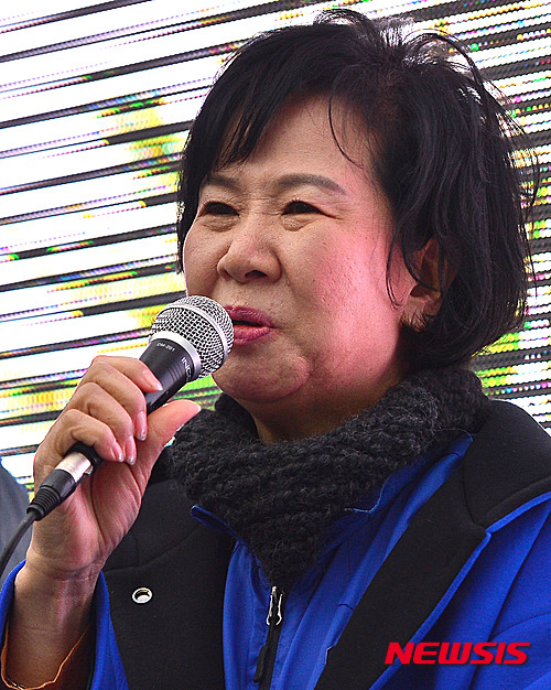 【서울=뉴시스】김선웅 기자 = 손혜원 더불어민주당 마포구을 후보가 3일 오후 서울 마포구 망원역 인근에서 차량 유세를 하며 시민들에게 지지를 호소하고 있다. 2016.04.03.&nbsp;&nbsp; mangusta@newsis.com