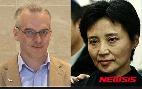 【서울=뉴시스】중국 충칭시 시장 보시라이의 부인 구카이라이(오른쪽)와 그가 살해한 영국 사업가 닐 헤이우드. 2016.04.07