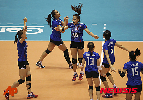 【도쿄=AP/뉴시스】 태국 여자배구 대표팀