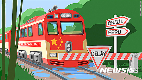 【서울=뉴시스】중국의 ‘남미대륙 드림 프로젝트’가 산산조각 나고 있다. 태평양과 대서양을 연결하는 남미대륙 횡단 철도 건설 프로젝트에서부터 수에즈운하의 독점을 깨는 니카라과 운하 사업, 콜롬비아 및 멕시코 철도 인프라 사업 등이 줄줄이 무산 위기에 처하고 있다. CNN방송은 9일(현지시간) 남미대륙 역사상 최대 규모인 중국의 드림 프로젝트 사업들이 남미의 정정혼란과 경기침체가 한꺼번에 몰아닥치면서 큰 차질을 빚고 있다고 보도했다. <출처: CNN방송> 2016.06.09. 
