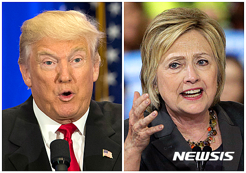 【AP/뉴시스】미국 공화당 대선 후보 도널드 트럼프(왼쪽)와 민주당 후보 힐러리 클린턴 전 국무장관. 