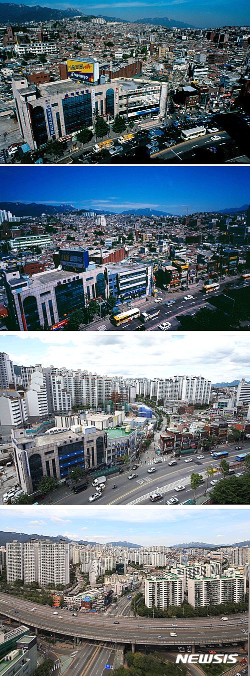 [서울=뉴시스]사진은 1995년부터 2015년까지 20년간 서울시가 서울경관기록화사업을 통해 직접 촬영해 보유하던 것. 길음뉴타운 모습(위쪽부터 1994년, 1999년, 2009년, 2014년 9월). 2016.07.11. (사진=서울시 제공) photo@newsis.com