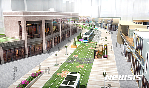 【서울=뉴시스】송파구 위례신도시 트레짓몰 및 트램운행 조감도.&nbsp; (그래픽 = 송파구 제공)&nbsp; photo@newsis.com