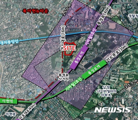 【서울=뉴시스】충정로3가 시범사업지 위치도 (자료 제공 = 서울시)