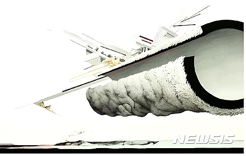 【서울=뉴시스】민정연, 공중에 Dans l’air, 113 x 193 cm, Acrylic on canvas 2014&copy;Min Jung-yeon 사진제공=공근혜갤러리