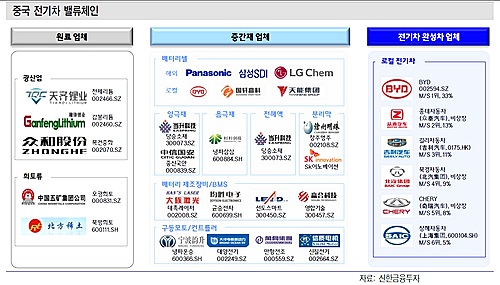중국 전기차 밸류체인