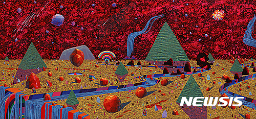 【서울=뉴시스】 안두진, 닮은 것과 닮은 꼴(Twins of nature and figures) 140x300cm, Oil and acrylic on canvas, 2016