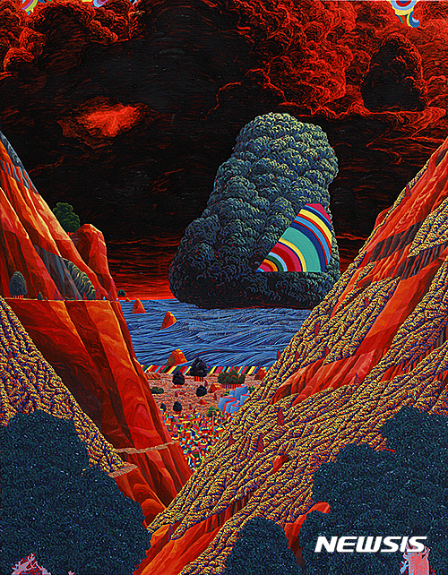 【서울=뉴시스】안두진,먼 곳과 가까운 곳 Far _ Close, 116.8x91cm, Oil and acrylic on canvas, 2016