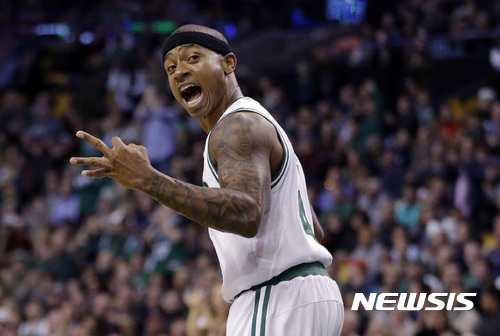 미국프로농구(NBA) 보스턴 셀틱스의 단신 가드 아이재이아 토마스. 2017.2.9. (AP/뉴시스)