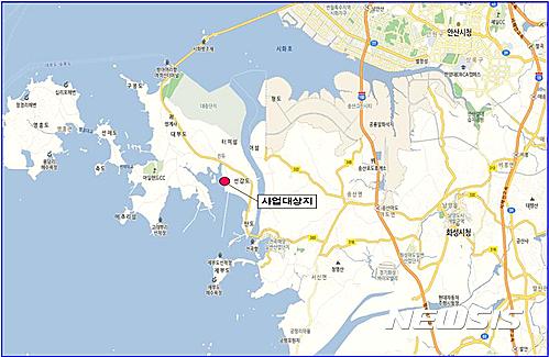 【수원=뉴시스】 안산 선감도에 들어서는 미국형 휴양시설 '오션베리 리조트' 위치도. 2017.08.07. (사진=경기도 제공) photo@newsis.com