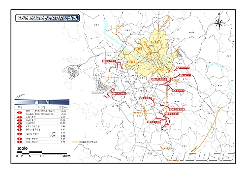 【수원=뉴시스】 경기도 도시철도망 구축계획 수립(안) 노선도. 2016.11.30. (사진=경기도 제공)    photo@newsis.com
